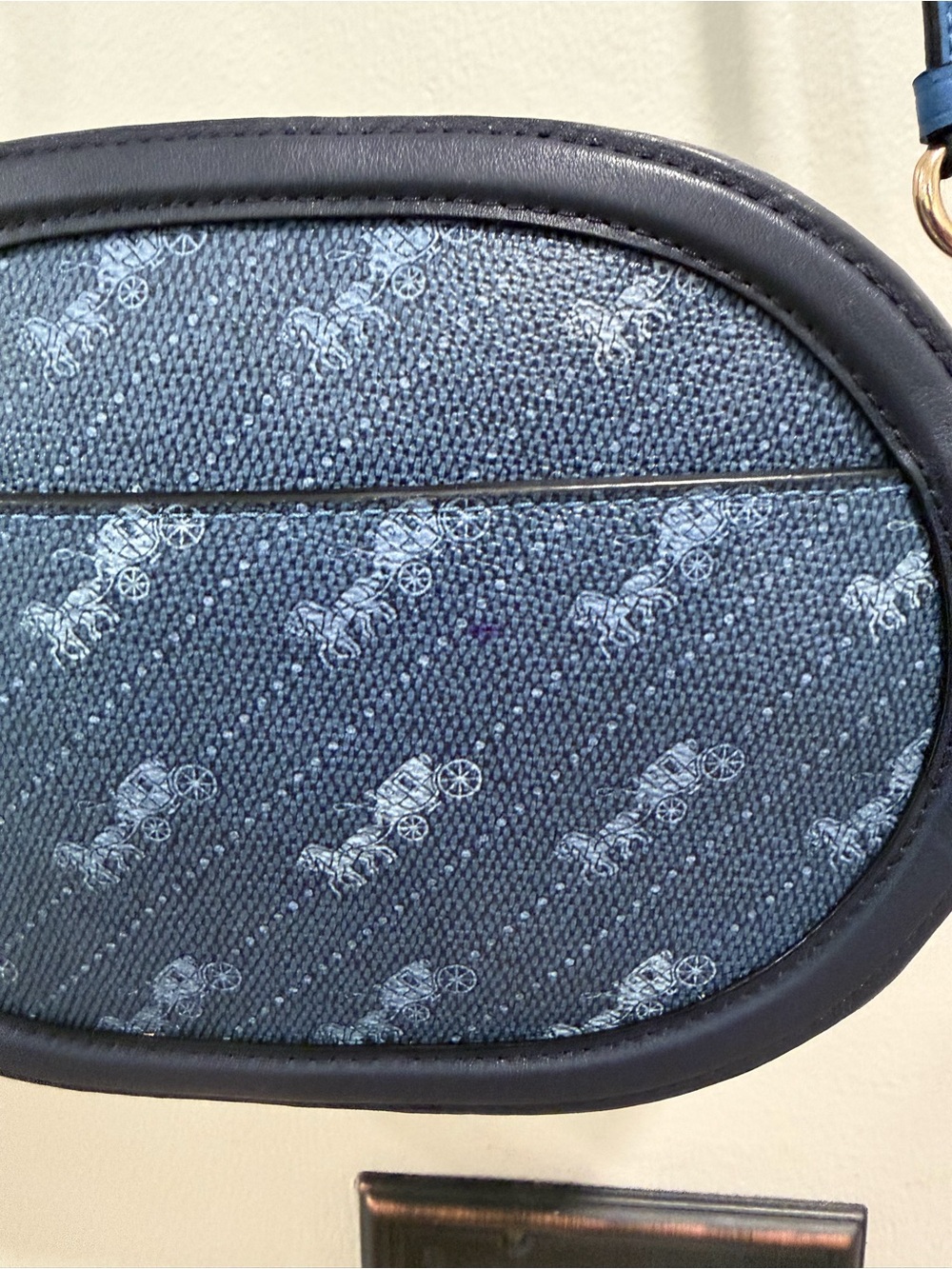 Coach Navy Carriage Pattern Camera Bag - Picture 3 of 8